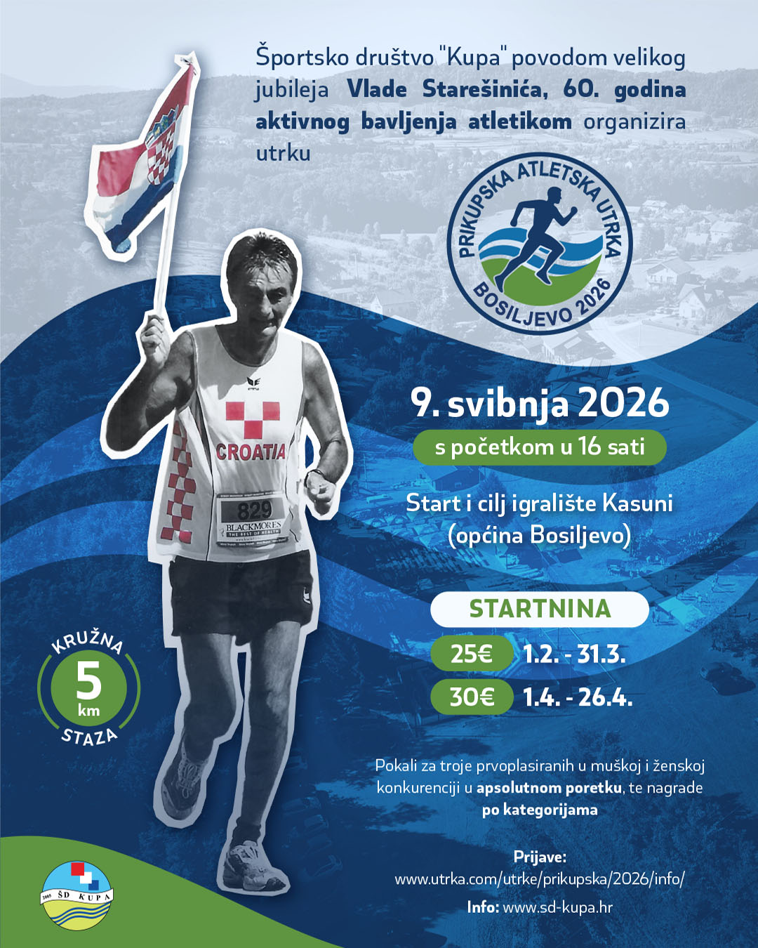 Preko 80 trkača prijavljeno za Prikupsku atletsku utrku – Bosiljevo 2026
